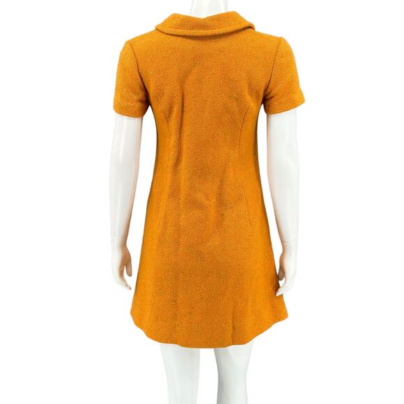 Vintage Handmade Walter Reddick Woven Orange‎ Cape Dress Small Elegant Regency - Picture 6 of 14